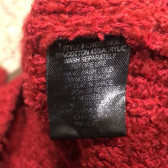 Anthropologie Sanctuary Sweater Size XS Cranberry Red Fuzzy Pullover - Picture 8 of 11